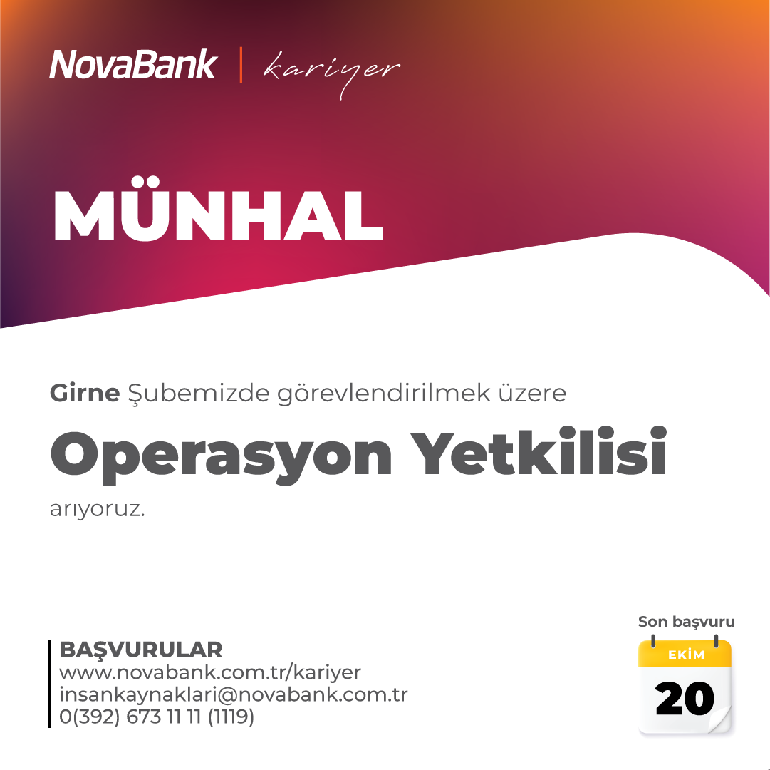Gişe Görevlisi Girne Şube 2022 01